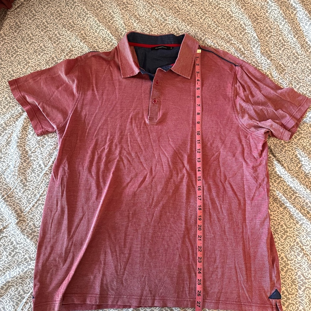 Red Polo Shirt with Short Sleeves and Soft Fabric
